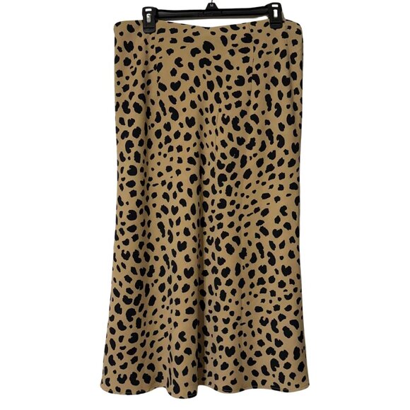 Rachel Zoe Leopard Print Midi Skirt | Fit and Flare | Stretch | Size 12 - Picture 2 of 5